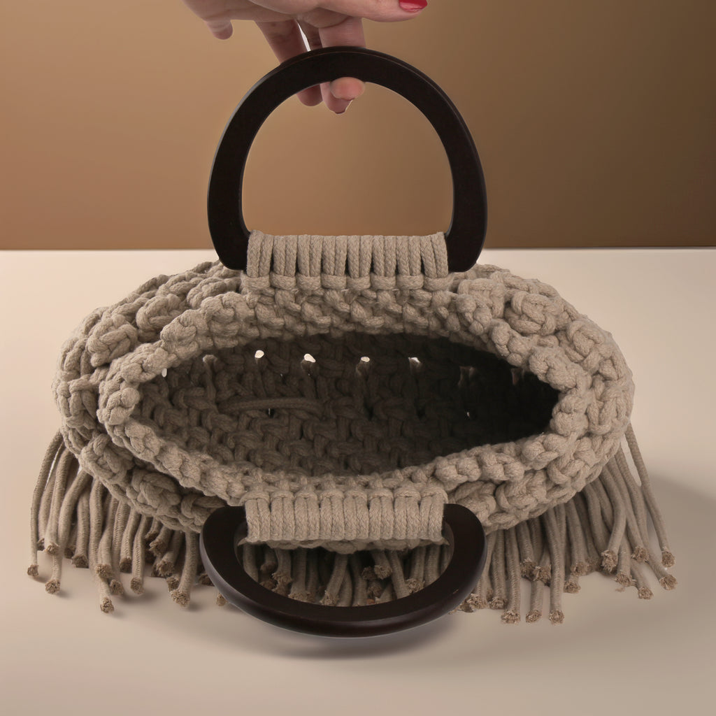 ZAWJIEN Nura Bag - Handcrafted macrame accessory, editorial photo