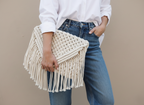 ZAWJIEN Arwaa Sleeve - Handcrafted macrame laptop sleeve, detail view