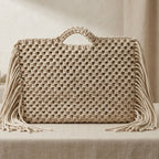 ZAWJIEN Luna Sleeve - Handcrafted macrame laptop sleeve, close-up knot detail